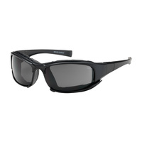 SAFETY GLASSES CEFIRO, GRAY LENS, BLACK FULL FRAME WITH FOAM PADDING, ANTI-FOG